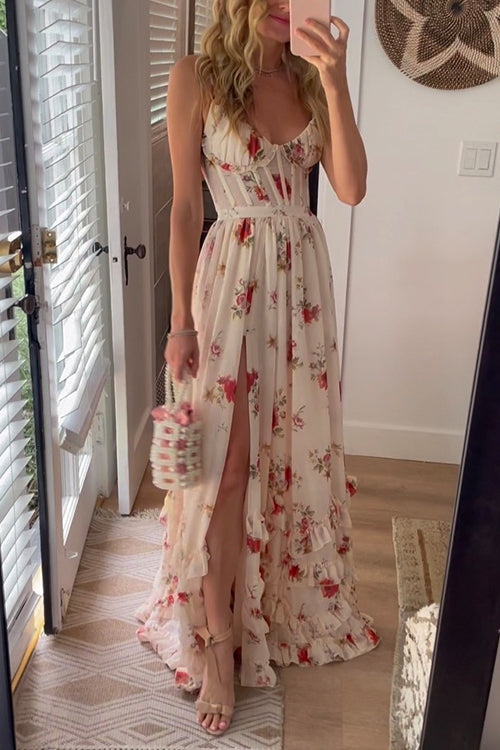 Monica | Corset Floral Maxi Dress