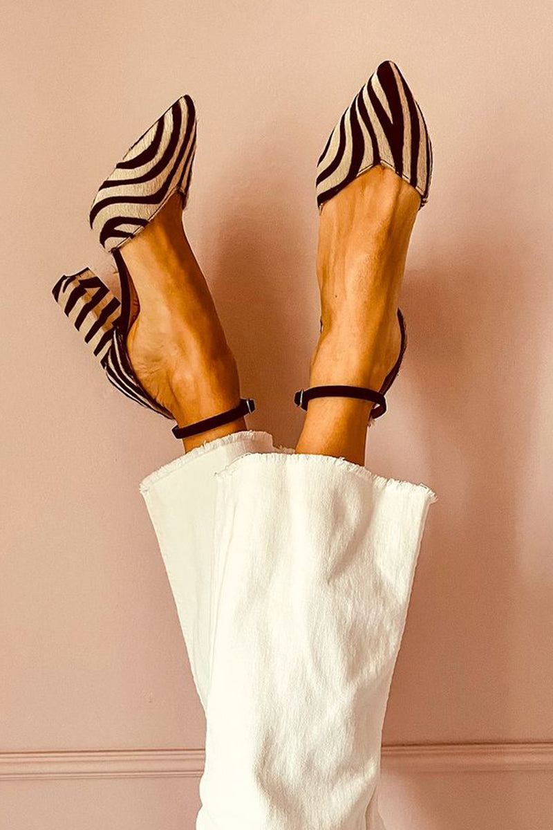 Debra | Zebra Pattern Chic Heels