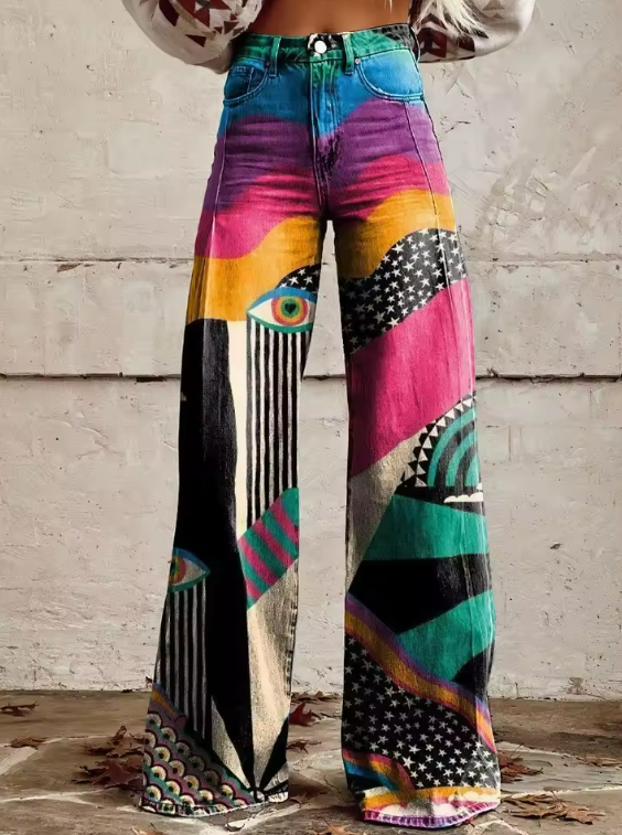 Emily | Boho Radiance Wide-Leg Pants