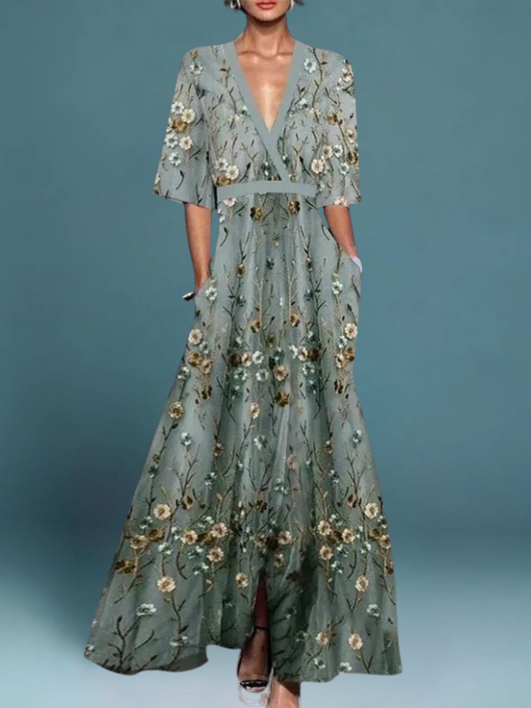 Olga | Elegant Floral Maxi Dress