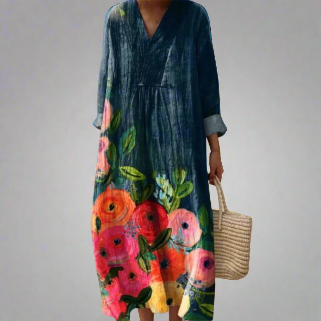 Kristel | V-Neck Floral Maxi Dress