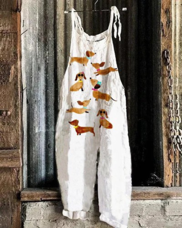 Jennifer | Cute Dog Print Jumpsuit