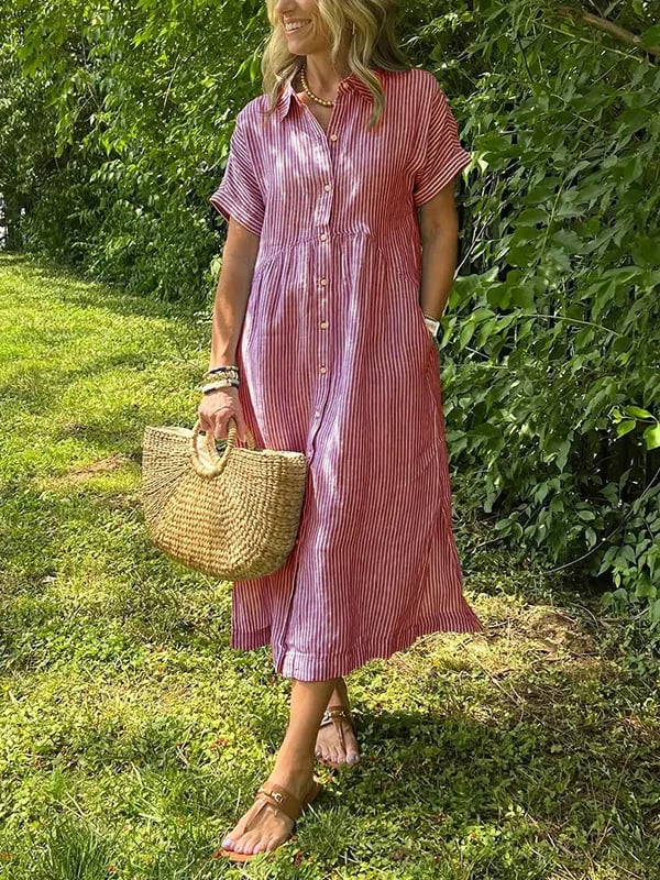 Cassie | Striped Shirt Dress
