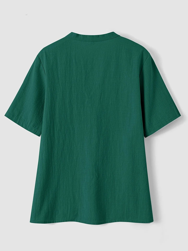 Jocelyne | Button Detail V-Neck Blouse