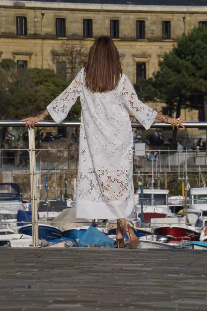 Sylvie | Modern Flowing Refined Lace Dress