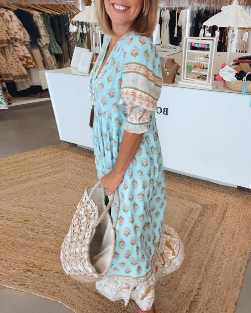 Margaret | Bohemian Tiered Maxi Dress