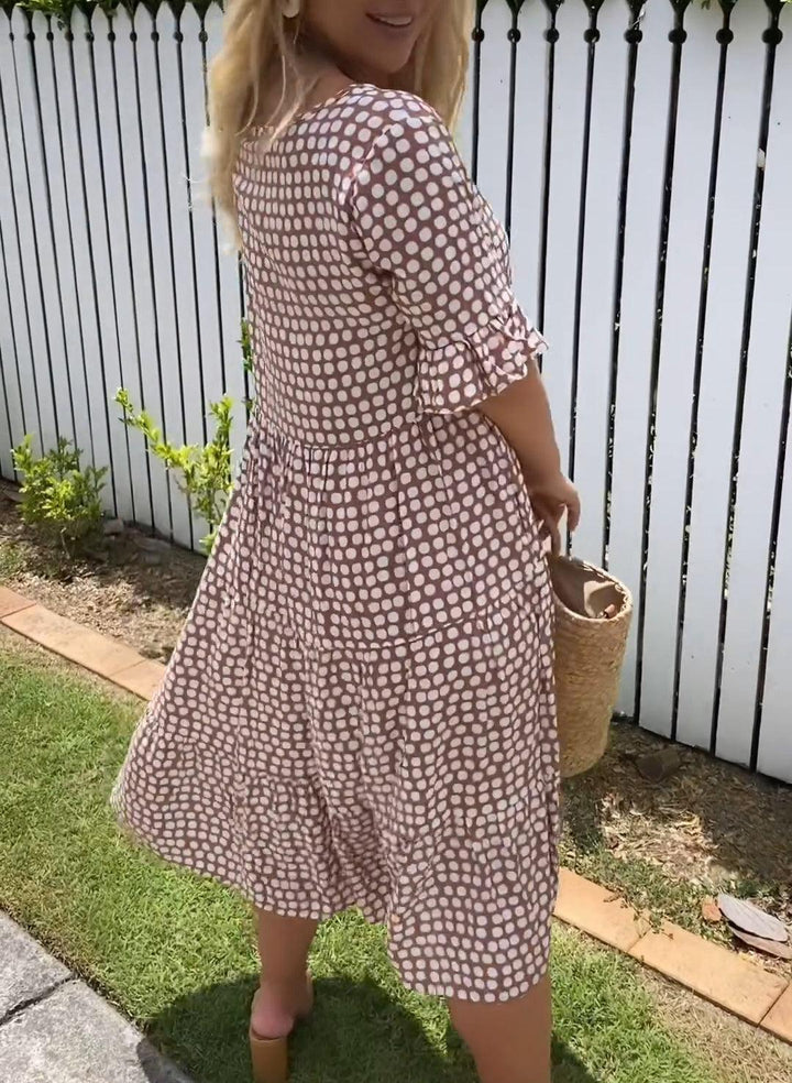 Meg | Short-Sleeve Midi Dress