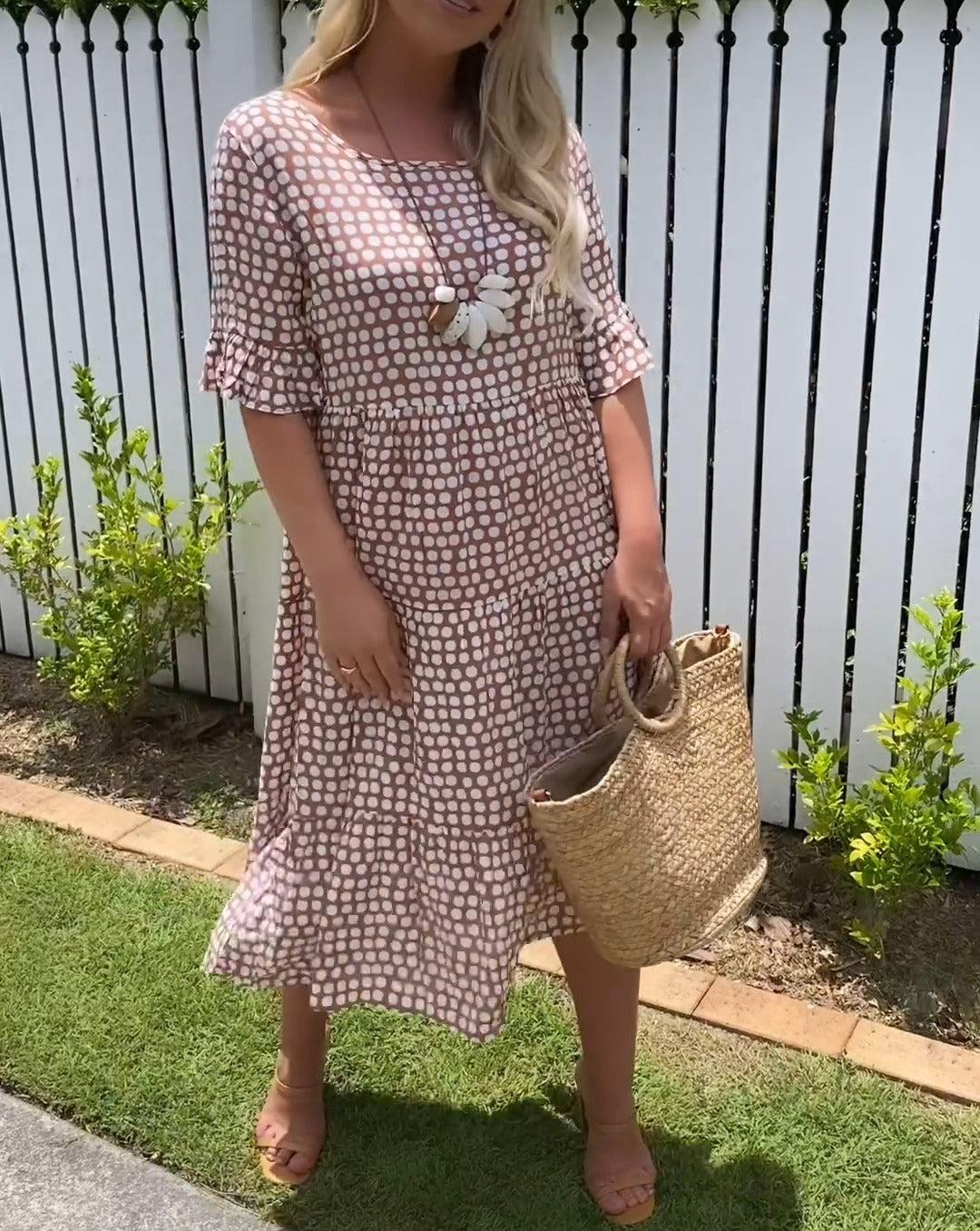 Meg | Short-Sleeve Midi Dress