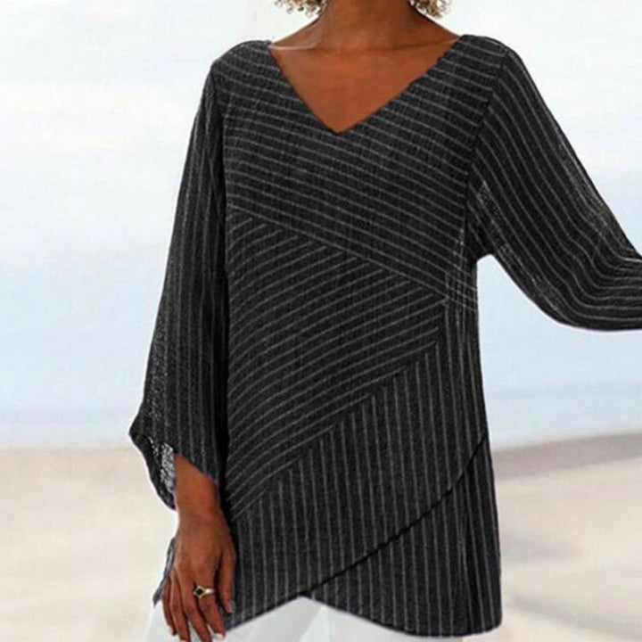 Sariah | Draped Stripe Top