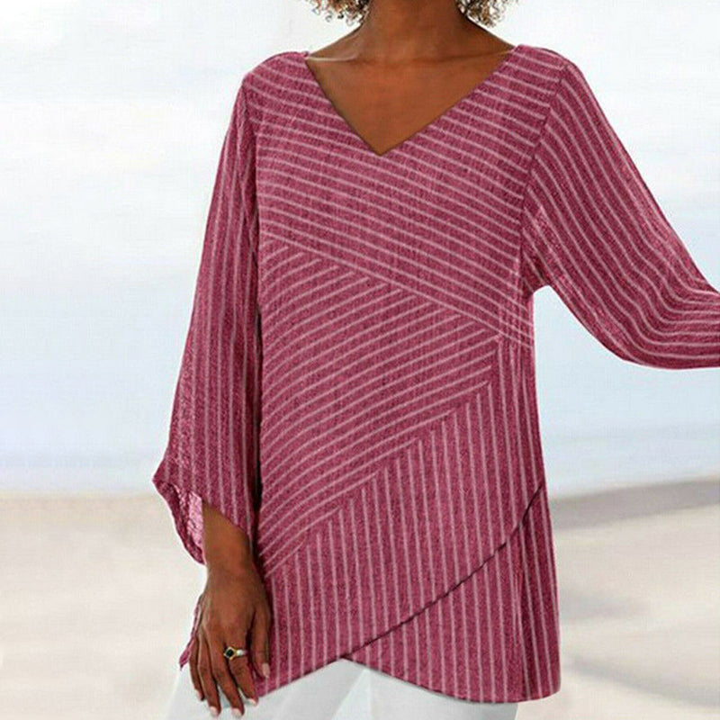 Sariah | Draped Stripe Top