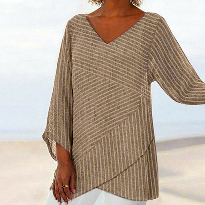 Sariah | Draped Stripe Top