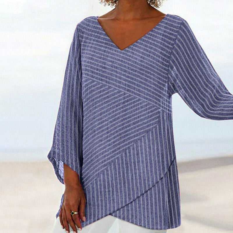 Sariah | Draped Stripe Top