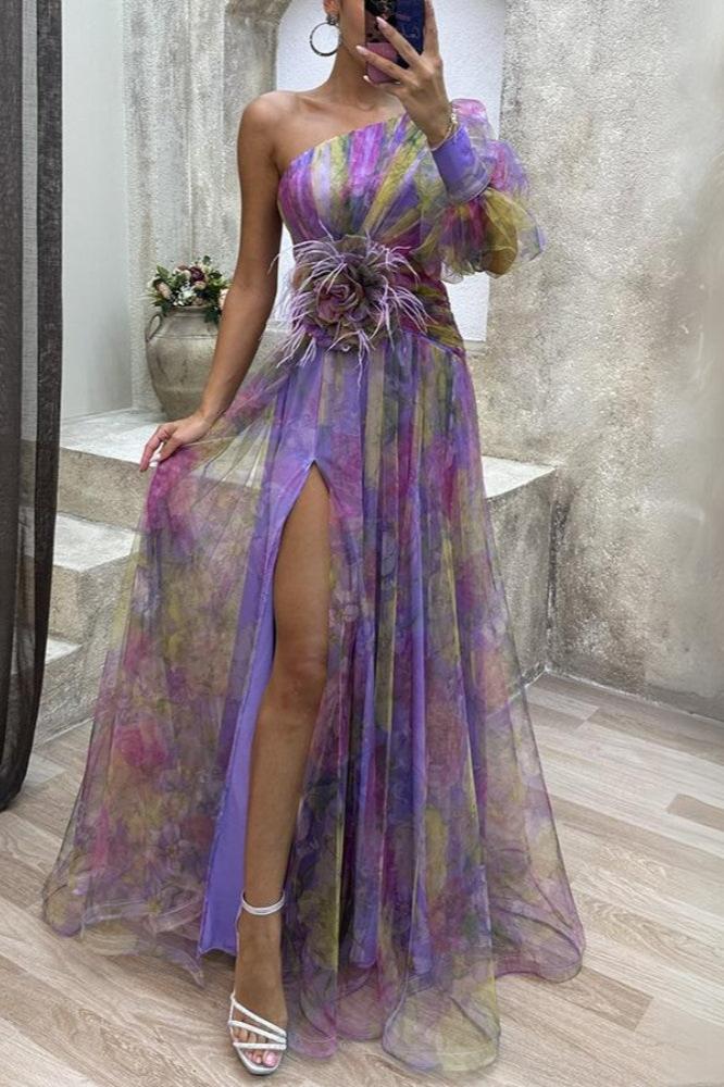 Everleigh | One-Shoulder Floral Maxi Dress
