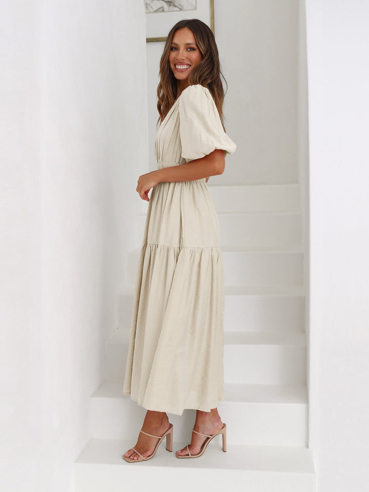 Catalina | V-Neck Puff Dress