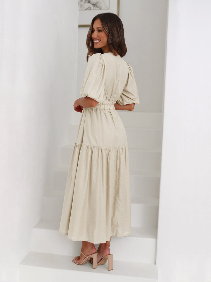 Catalina | V-Neck Puff Dress