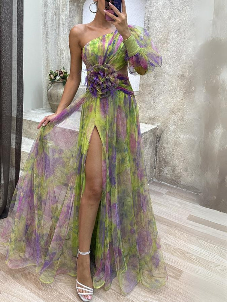 Everleigh | One-Shoulder Floral Maxi Dress