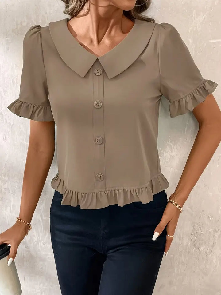 Melessa | Ruffle Short Sleeve Blouse