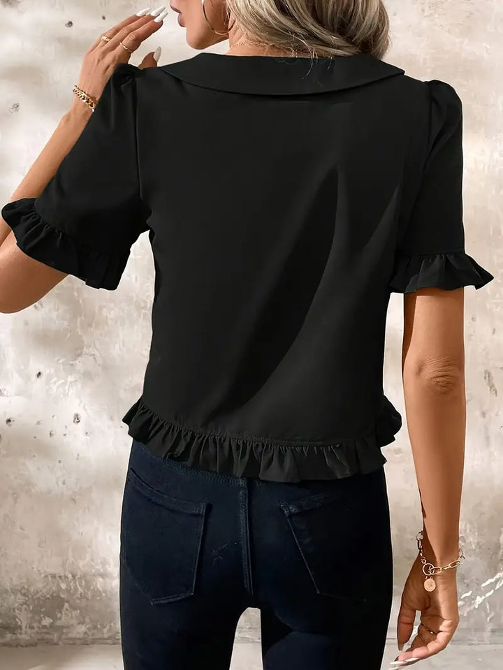 Melessa | Ruffle Short Sleeve Blouse