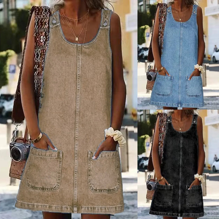 Chriseah | Comfortable Wide Shoulder Style Mini Dress
