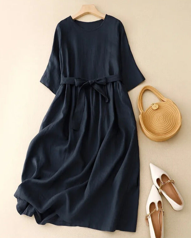 Rodielyn | Classic Belted Long Dress