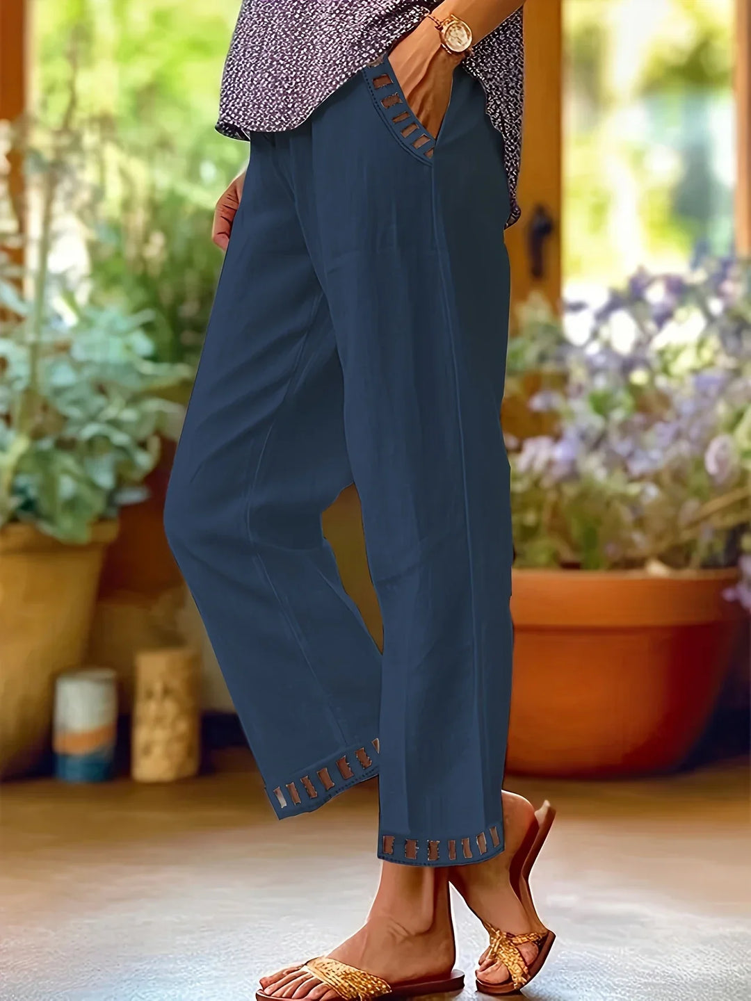 Hazel | Hollow Out Trim Pants