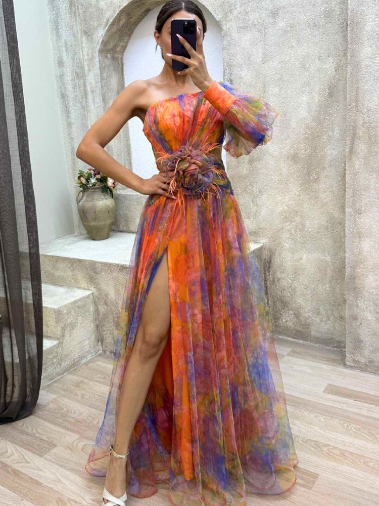 Everleigh | One-Shoulder Floral Maxi Dress