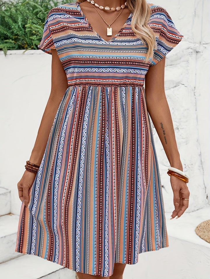 Amber | Striped Boho Style Dress