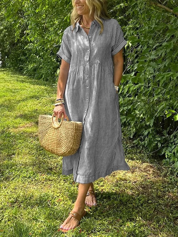 Cassie | Striped Shirt Dress