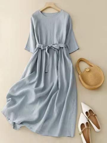 Rodielyn | Classic Belted Long Dress