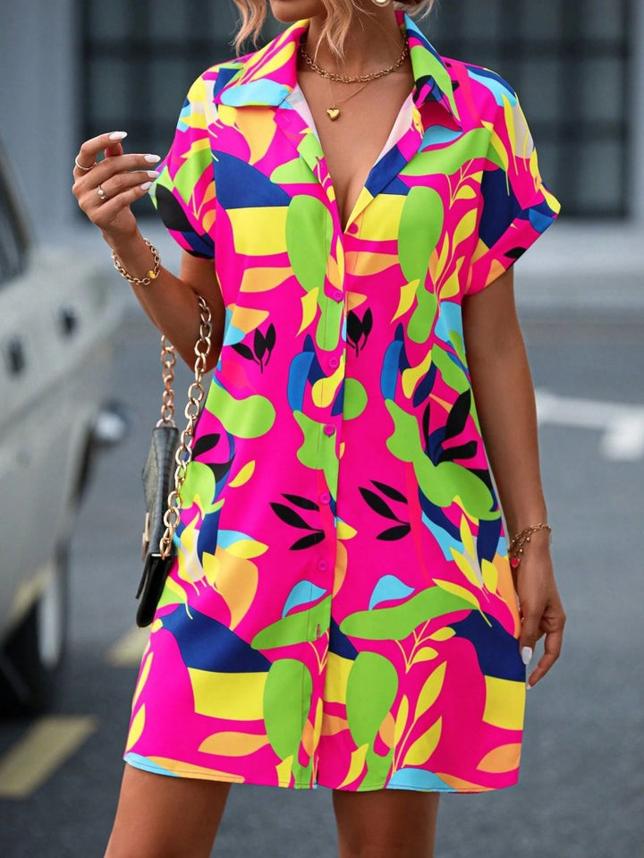 Barbara | Printed Button Down Dress