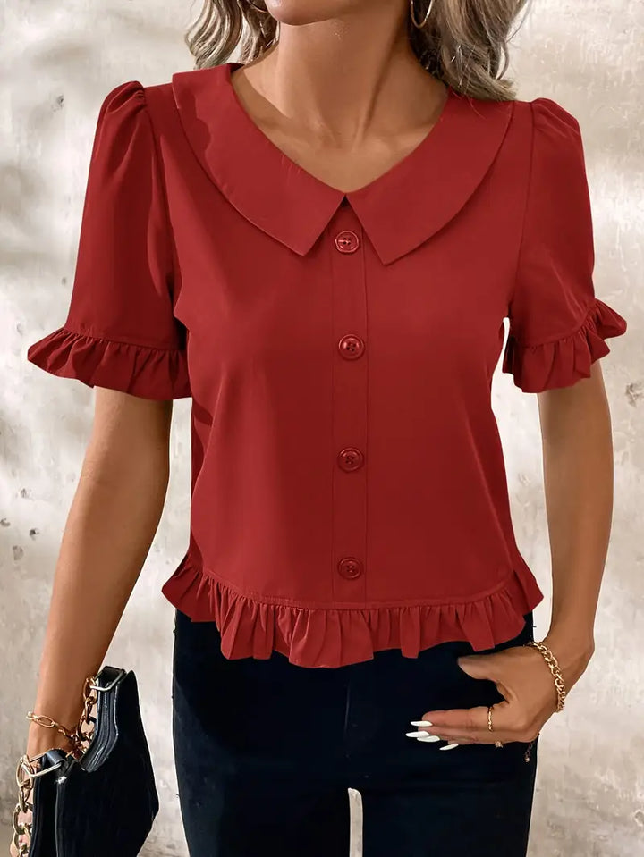 Melessa | Ruffle Short Sleeve Blouse