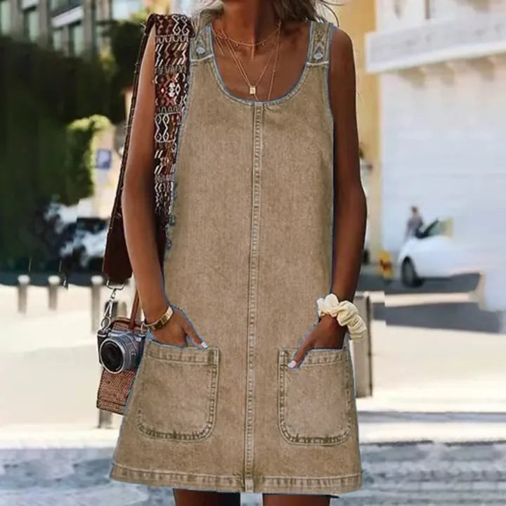 Chriseah | Comfortable Wide Shoulder Style Mini Dress