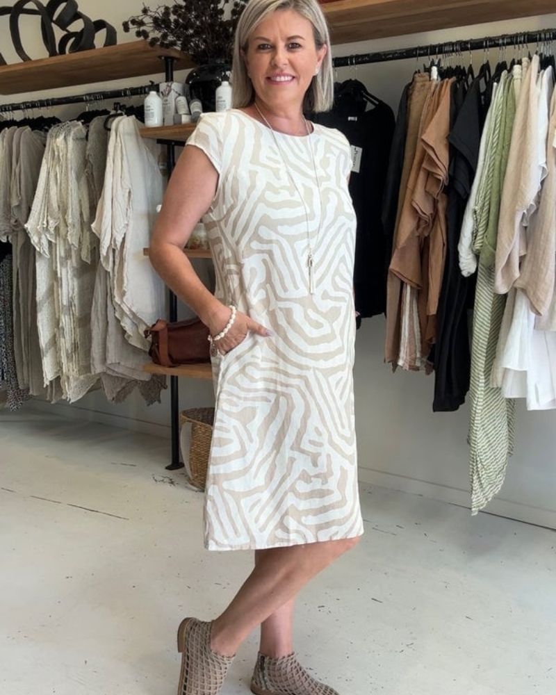 Beatrice | Vintage Midi Printed Dress