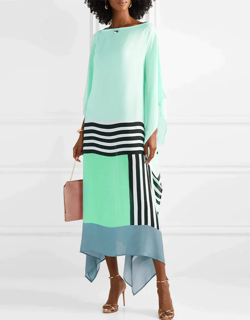 Shania | Striped Colorblock Kaftan Dress