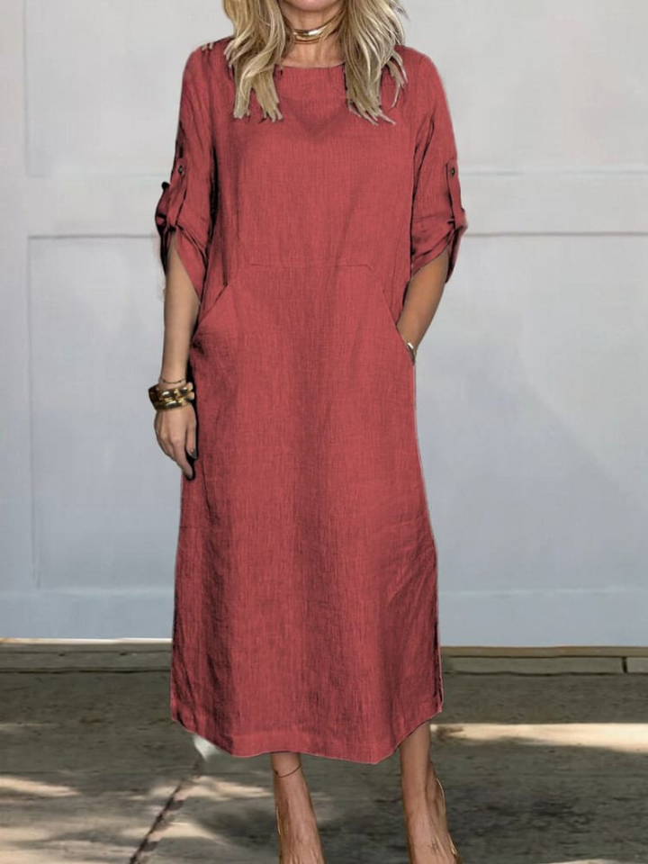 Ruth | Elegant Pocket Midi Dress
