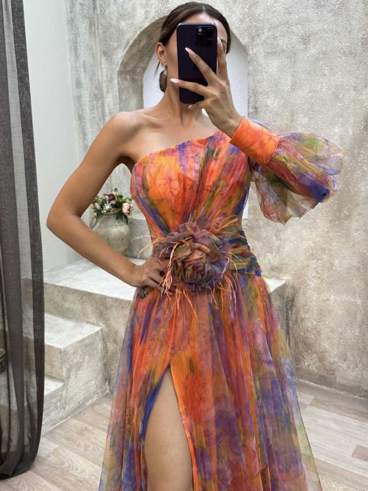 Everleigh | One-Shoulder Floral Maxi Dress