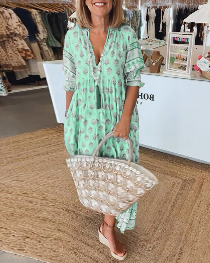 Margaret | Bohemian Tiered Maxi Dress