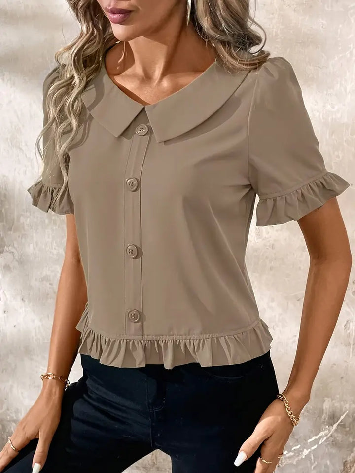 Melessa | Ruffle Short Sleeve Blouse