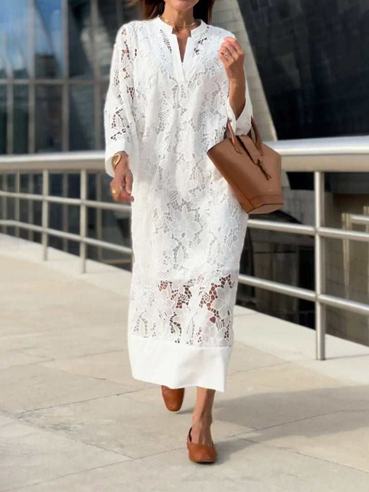 Sylvie | Modern Flowing Refined Lace Dress