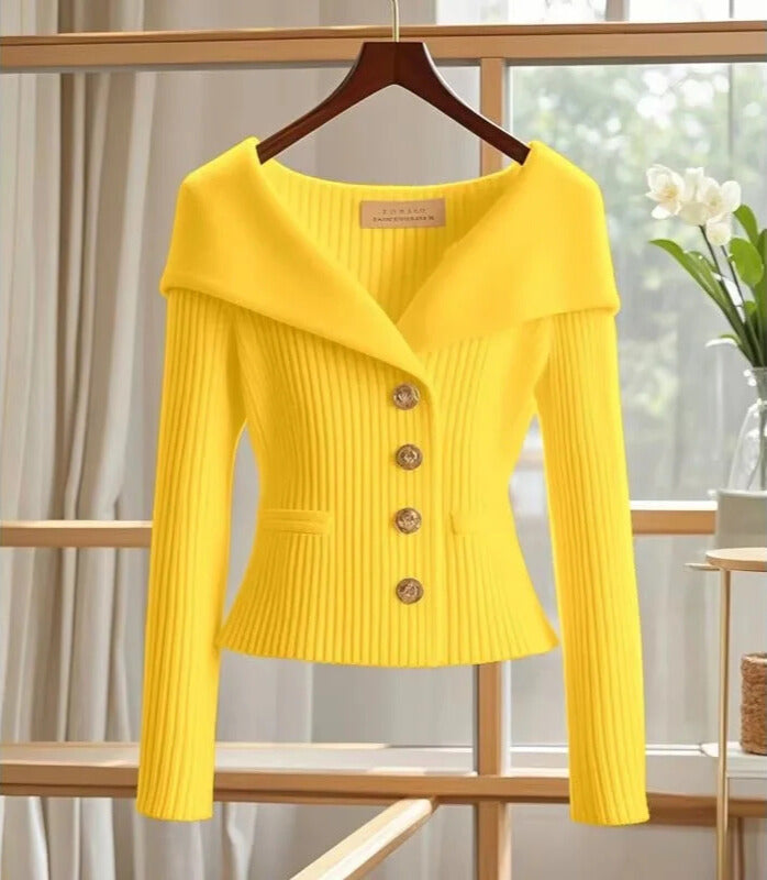 Nielyn | Ribbed Knit V-Neck Jacket