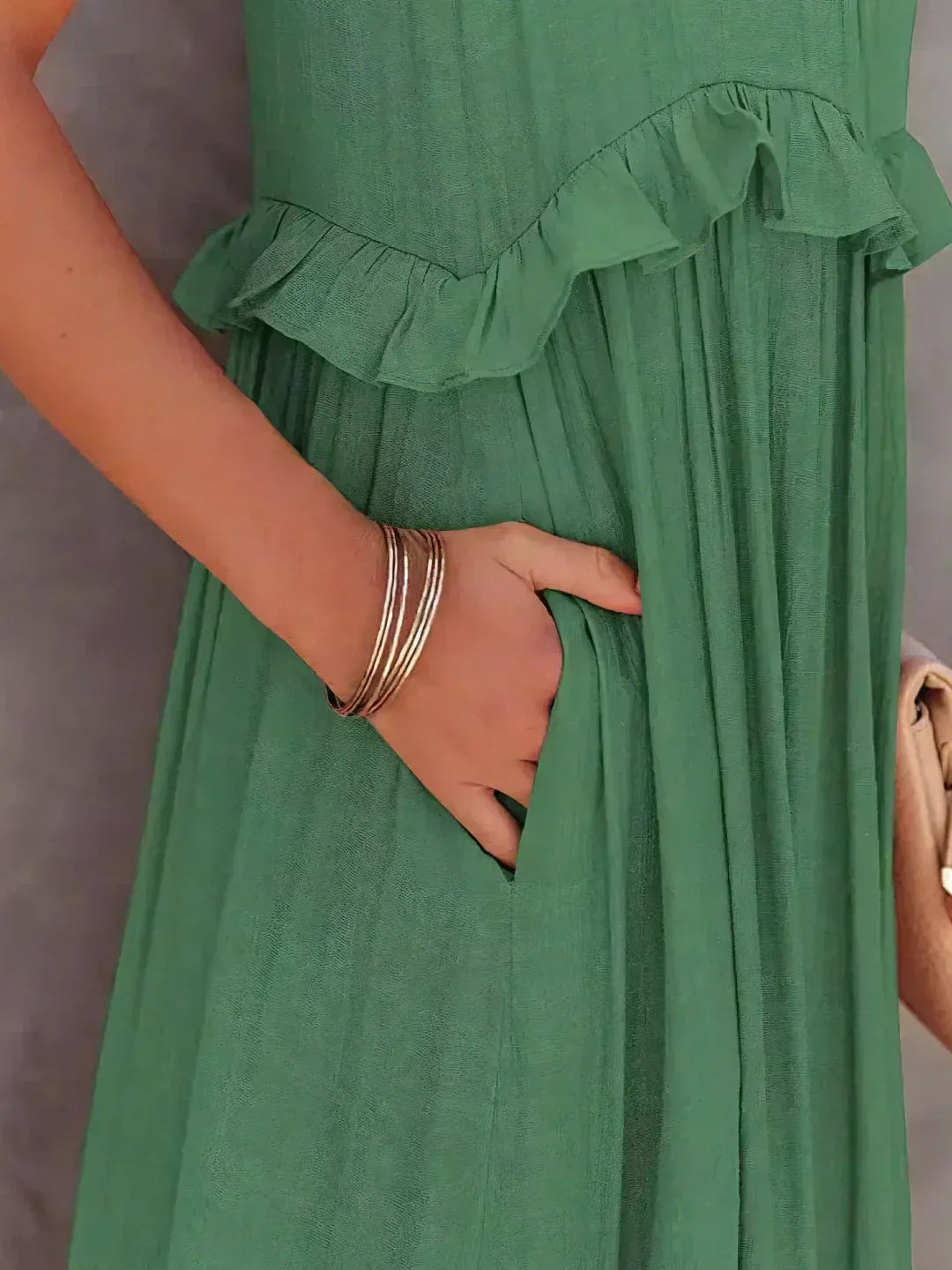 Edna | Halter Ruffle Maxi Dress
