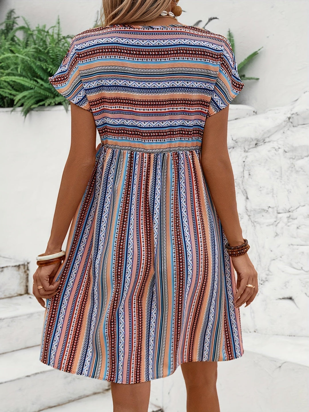 Amber | Striped Boho Style Dress