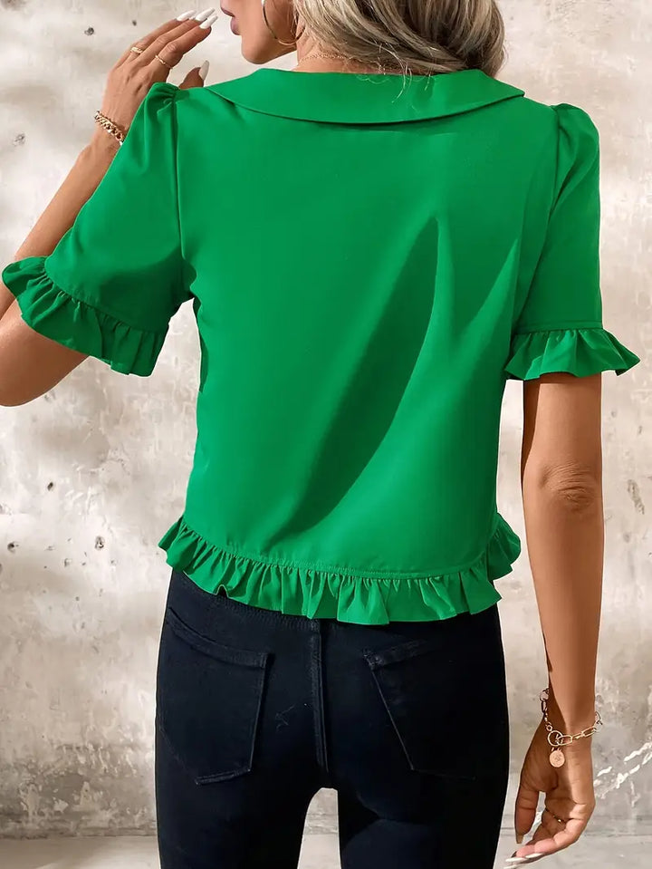 Melessa | Ruffle Short Sleeve Blouse