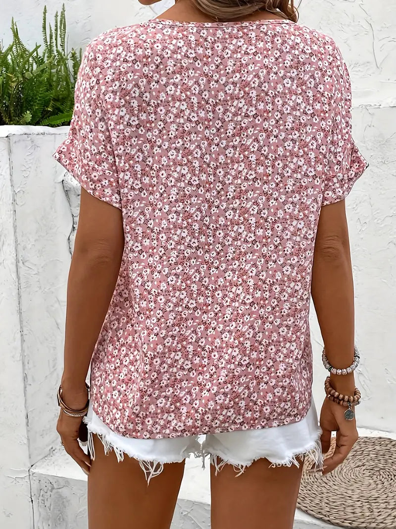Danica | Floral Pink Print Blouse