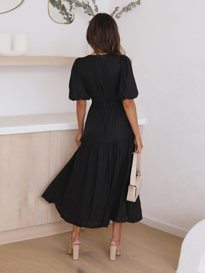 Catalina | V-Neck Puff Dress
