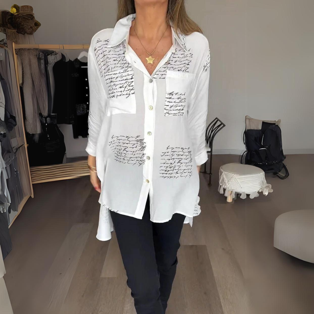 Jeanne | Printed Button-Up Blouse