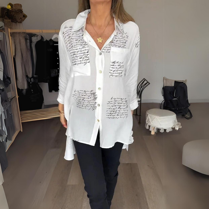 Jeanne | Printed Button-Up Blouse