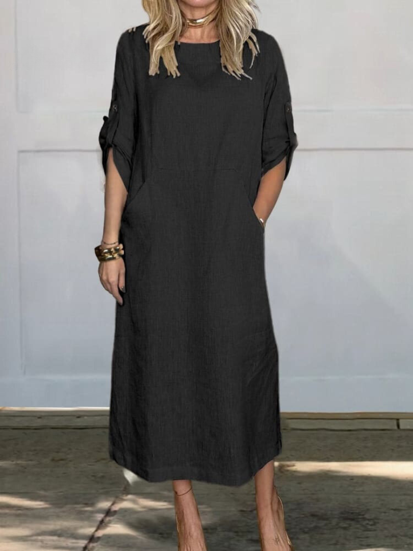 Ruth | Elegant Pocket Midi Dress