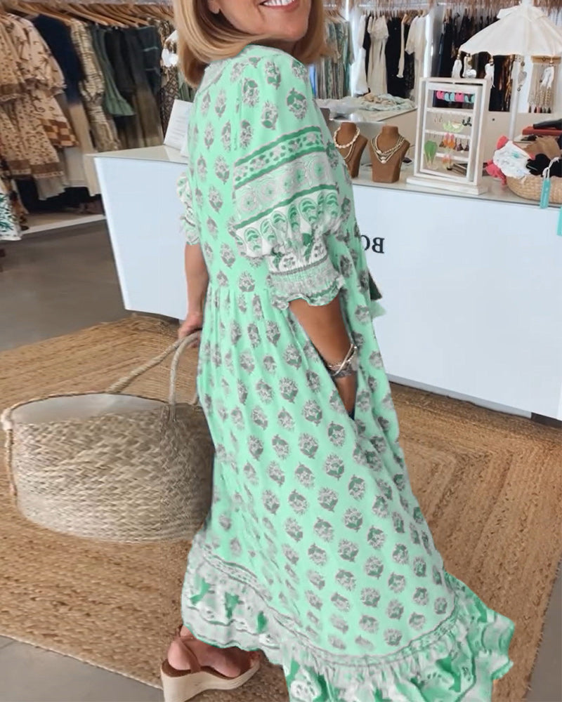 Margaret | Bohemian Tiered Maxi Dress