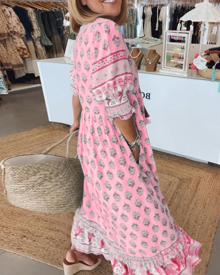 Margaret | Bohemian Tiered Maxi Dress